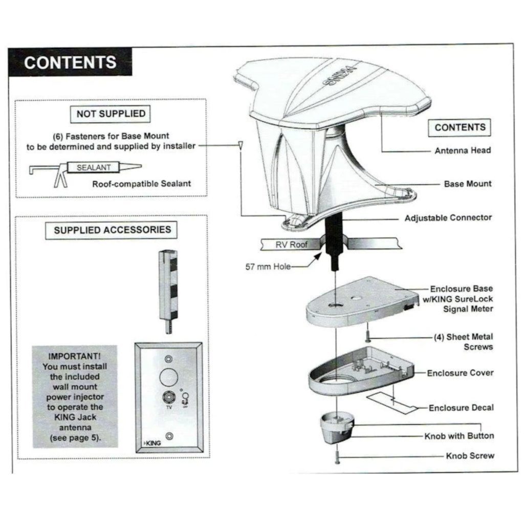 King Jack Roof Mount Antenna Dtv White One Stop Caravan Shop